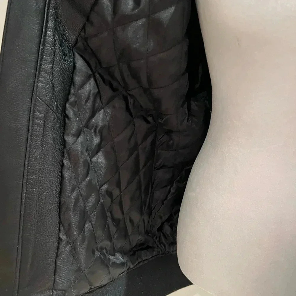 Vintage Slate & Stone Black Leather Aviator Jacket - Size XL - Picture 7 of 10
